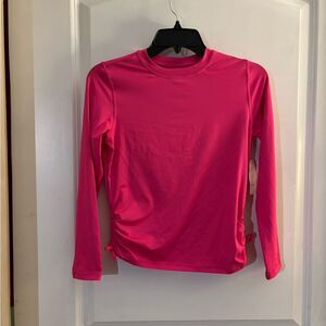 Girls Wonder Nation Hot Pink rash guard  Swim Top UPF 50 sz L 10/12